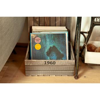 Preview: Scatola di legno con coperchio di legno, marrone, contenitore, 30 x 40 x 22 cm