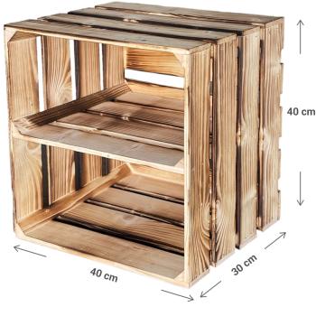 Preview: Scatola di legno con ripiano, marrone, scatola con ripiano, 40 x 30 x 40 cm