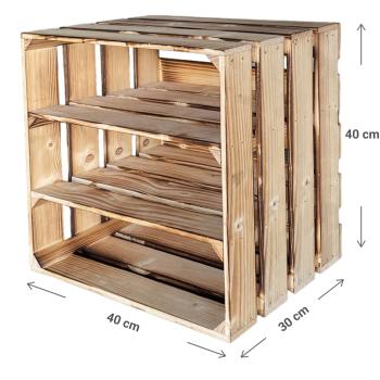 Preview: Scatola per scaffali in legno, marrone, scatola per scaffali, 40 x 30 x 40 cm
