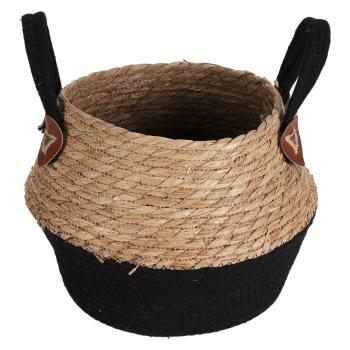 Preview: Cestino portaoggetti rotondo, set di 2, marrone chiaro-nero