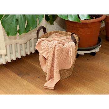 Preview: set di 3 cestini portaoggetti in seagrass con manico: organizer rotondo dall’aspetto naturale e intrecciato - soluzione di archiviazione naturale dal fascino rustico