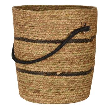 Preview: Set di 3 cestini decorativi in seagrass, con accenti neri - cestini rotondi, marroni, Ø46/38/30cm, design con maniglia Preview: Set di 3 cestini decorativi in seagrass, con accenti neri - cestini rotondi, marroni, Ø46/38/30cm, design con maniglia