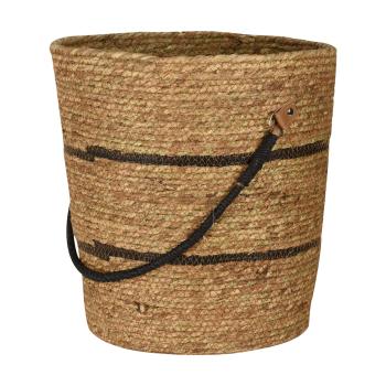 Preview: Set di 3 cestini decorativi in seagrass, con accenti neri - cestini rotondi, marroni, Ø46/38/30cm, design con maniglia Preview: Set di 3 cestini decorativi in seagrass, con accenti neri - cestini rotondi, marroni, Ø46/38/30cm, design con maniglia