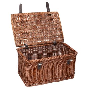 Preview: Panier vélo en wicker et cuir, panier vélo vintage pour le porte-bagages ou le guidon