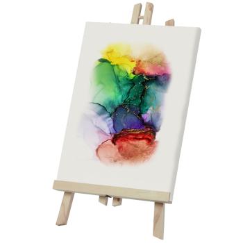 Preview: Tischstaffelei aus FSC-zertifiziertem Kiefernholz - klappbar, standfest & vielseitig für Gemälde bis 42 cm - 24x3,5x50cm - für Künstler