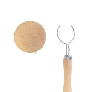 Preview: Dish brush wooden with spare heads, washing up brush, length 23 cm