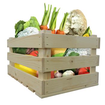 Preview: set of 2 wooden harasses, wooden box for household and garden, natural, 2 sizes