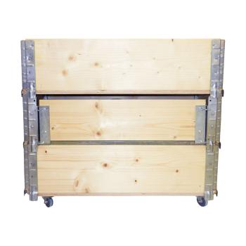 Preview: Wooden raised bed with metal hinges, herb box with 4 castors, 80 x 30 x 68 cm