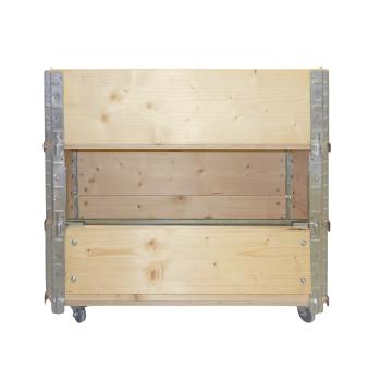 Preview: Wooden raised bed with metal hinges, herb box with 4 castors, 80 x 30 x 68 cm