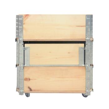 Preview: Letto rialzato in legno con cerniere in metallo, cassetta per erbe con 4 ruote, 60 x 40 x 68 cm