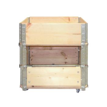 Preview: Letto rialzato in legno con cerniere in metallo, cassetta per erbe con 4 ruote, 60 x 40 x 68 cm