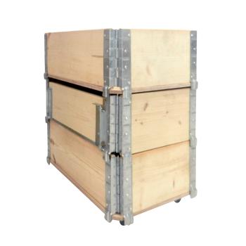 Preview: Letto rialzato in legno con cerniere in metallo, cassetta per erbe con 4 ruote, 60 x 40 x 68 cm