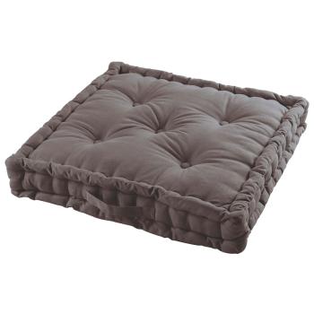 Preview: Cotton floor cushions, set of 2, with carry handle, dark gray, 60 x 60 x 10 cm