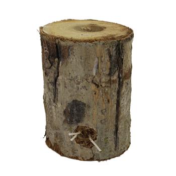 Preview: 2er-Set Schwedenfeuer Finnenfackel - Gartenfackel Baumfackel aus Echtholz mit Rinde - Dekoration für Terrasse Balkon Aussenbereich - 12x18cm