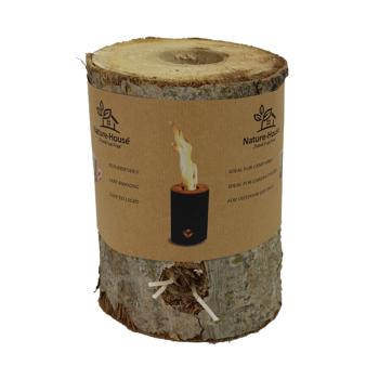 Preview: Torche suédoise - bûche scandinave pour le jardin, 12 x 18 cm