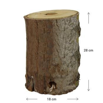 Preview: Schwedenfeuer aus Echtholz - Gartenfackel für Terrasse & Balkon mit Docht - Stimmungslicht für gemütliche Abende - 18x28cm Pappelholz aus Ungarn
