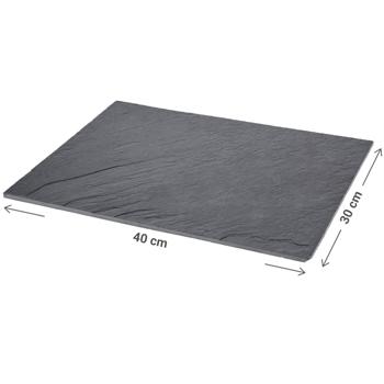 Preview: Natural slate placemat, 40x30cm - Elegant table mat for special occasions - Durable coasters for table decorations