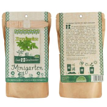 Preview: Kit de graines de mélisse citronnelle, graines avec terreau, instructions, bâtonnets de plantation