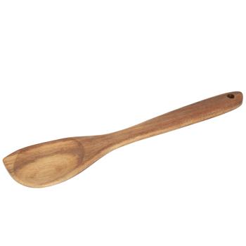 Preview: Akazienholz Schöpflöffel & Servierlöffel - Vielseitig einsetzbar, robust, langlebig - 32cm, natürliche Maserung, rötlich-braun - Nachhaltig & antibakteriell