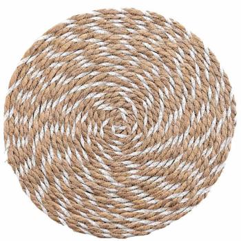 Preview: 4er Tischsets aus Stroh- & Polyester-Geflecht - Platzdeckchen rund braun/weiss Ø 38 cm - schützt Oberflächen vor Kratzern & Flecken- strapazierfähig Preview: 4er Tischsets aus Stroh- & Polyester-Geflecht - Platzdeckchen rund braun/weiss Ø 38 cm - schützt Oberflächen vor Kratzern & Flecken- strapazierfähig