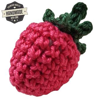 Preview: Lampone all‘uncinetto, fatto a mano, lampone decorativo L 4 cm