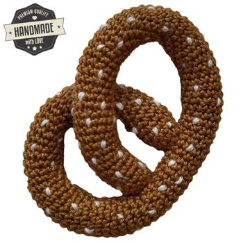 Preview: Pretzel all‘uncinetto, fatto a mano, pretzel decorativo, 13 cm