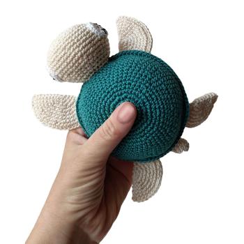 Preview: Crocheted turtle for children, cuddly toy, handmade, 18 cm