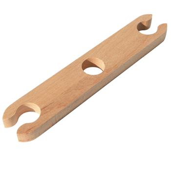 Preview: Weinglashalter aus Buchenholz für 2 Gläser & 1 Flasche - Dekorativ, minimalistisch, originell - 30x10cm, Natur/Braun, lebensmittelecht