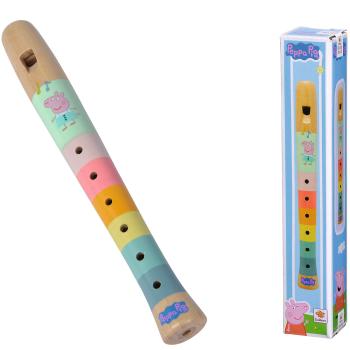 Preview: Peppa Wutz Holzflöte für Kinder - Bunte Spielzeugflöte mit 6 Löchern als Lernhilfe - 20cm aus Schirma Holz - Ab 3 Jahre - Fördert Kreativität