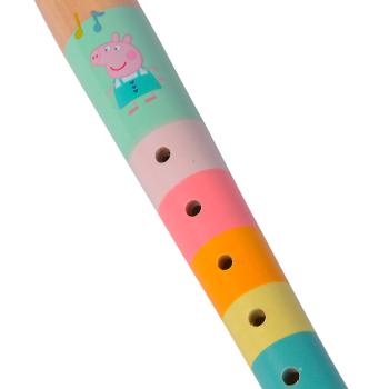 Preview: Peppa Wutz Holzflöte für Kinder - Bunte Spielzeugflöte mit 6 Löchern als Lernhilfe - 20cm aus Schirma Holz - Ab 3 Jahre - Fördert Kreativität