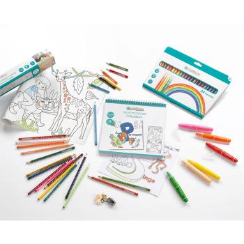 Preview: Malbuch für Kinder mit Tiermotiven - Ringbuch, 24 Seiten, 21x21cm - Ausmalbuch für Reisen & Zuhause - Fördert Fantasie & Konzentration