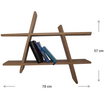 Preview: Étagère murale, en forme de trapèze, bois de chêne, 78 x 57 x 12 cm Preview: Étagère murale, en forme de trapèze, bois de chêne, 78 x 57 x 12 cm