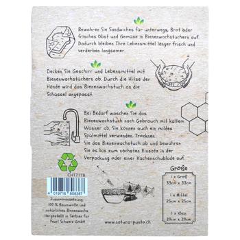 Preview: Panni di cera d‘api, 3 pezzi, forma rotonda, disegno di fiori gialli