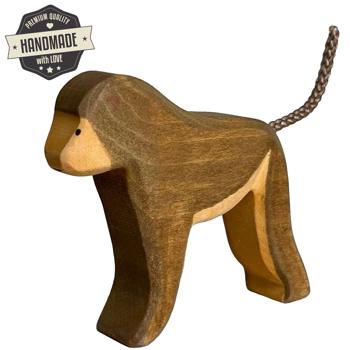 Preview: Scimmia di legno, fatta a mano, 8,5 x 7 x 2 cm