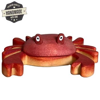 Preview: Holztier Krebs - handgefertigt & nachhaltig mit Bio-Ölen poliert - 8x7x2cm Holzspielzeug für Kinder - fördert Fantasie & Intelligenz - ideal als Geschenk