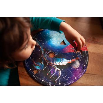 Preview: Sternzeichen Holzpuzzle Steinbock - 180 Teile Birkensperrholz Ø 24 cm - Entspannung Geschenk für Astrologie & Horoskop Fans - Gedächtnistraining