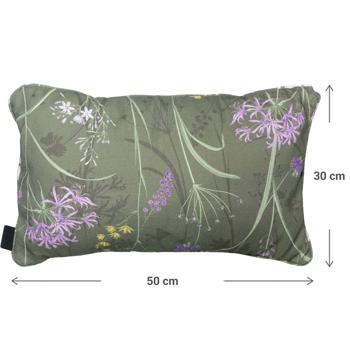 Preview: set di 4 comodi cuscini decorativi per esterni, motivo floreale verde, 30 x 50 x 10 cm, resistenti alle intemperie, idrorepellenti ed eleganti per giardino, patio e balcone