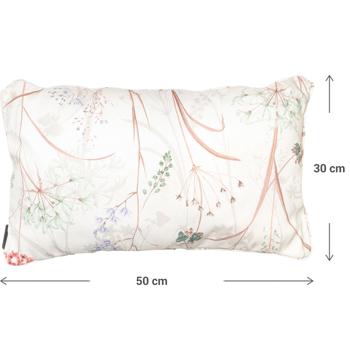 Preview: Comfortable outdoor decorative cushion, white floral pattern, 30 x 50 x 10 cm, weatherproof, water-repellent & stylish for garden, patio & balcony