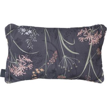 Preview: 2er-Set Bequemes Deko-Kissen Outdoor, Blumenmuster anthrazit, 30 x 50 x 10 cm, wetterfest, wasserabweisend & stilvoll für Garten, Terrasse & Balkon