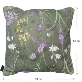 Preview: set of 2 comfortable outdoor decorative cushions, green floral pattern, 50 x 50 x 10 cm, weatherproof, water-repellent & stylish for garden, patio & balcony