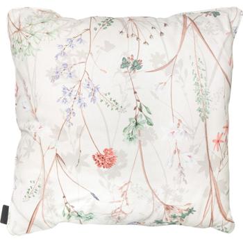 Preview: set of 2 comfortable outdoor decorative cushions, white floral pattern, 50 x 50 x 10 cm, weatherproof, water-repellent & stylish for garden, patio & balcony