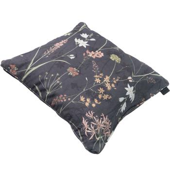 Preview: Comfortable outdoor decorative cushion, anthracite floral pattern, 50 x 50 x 10 cm, weatherproof, water-repellent & stylish for garden, patio & balcony