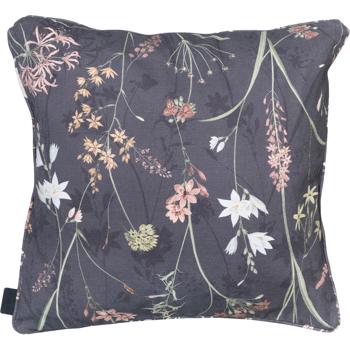 Preview: Lot de 2 coussins décoratifs Outdoor Madison - Motif floral anthracite 50x50x10cm - Résistant UV, hydrofuge, antibactérien, doux - Recyclé Europe