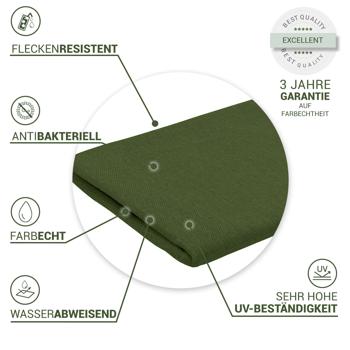 Preview: Moderne Tischdecke für den Innen- und Aussenbereich, grün, 250 x 140 cm: Wetterfest, pflegeleicht & stilvoll, für Garten, Terrasse & Esszimmer