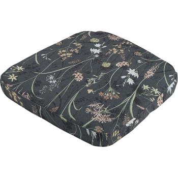 Preview: set of 2 comfortable outdoor chair cushions, anthracite floral pattern, 48 x 48 cm, weatherproof & water-repellent seat cushion, stylish for garden, terrace & balcony