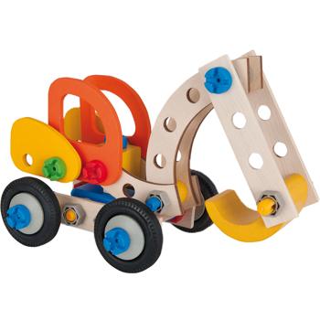 Preview: Lernförderndes Spielzeug 90tlg. 3 Fahrzeug-Modelle: Radlader, Bagger & Traktor zum Selberbauen, FSC 100% - Kreativität, Motorik, Logik & langer Spass