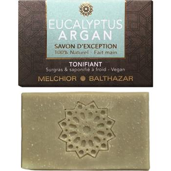 Preview: Eucalyptus natural soap, organic soap with argan oil: handmade & cold-saponified – vegan natural cosmetics for face & body, for firming care