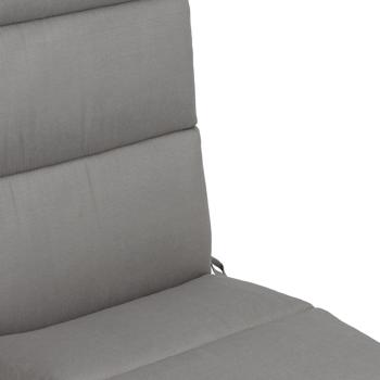 Preview: Roll-quilted high-back chair cushion, grey, 123 x 50 x 6 cm