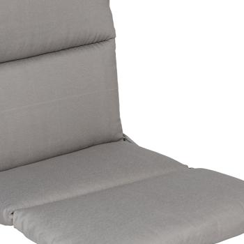 Preview: Coussin chaise dossier bas matelassé gris 100x50x6cm - Sangles d‘attache et bande élastique - Coton/Polyester pour jardin/balcon