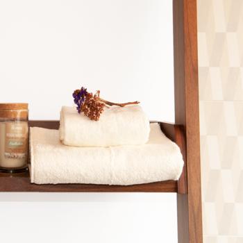 Preview: Lot de serviettes LE BETULLE, 70% fibres de bois, ivoire, 60 x 100/ 40 x 60 cm